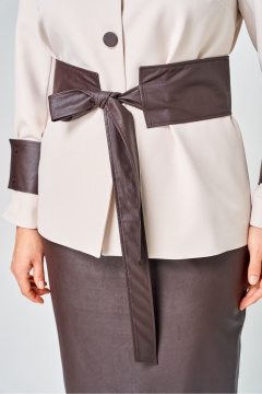 Жакет, юбка Vilena 1147 беж+шоколад - фото 3