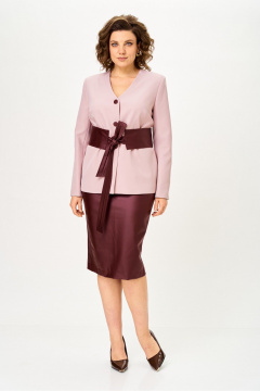 Жакет, юбка Vilena 1147 крем+бургунди - фото 1