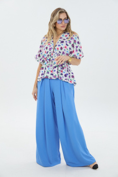 Блуза, брюки LM К8187 цветная_лазурь - фото 1