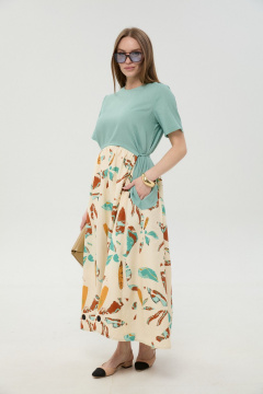 Платье NikVa 1051-1 мята_бохо_мультиколор - фото 2