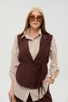 Рубашка NikVa 953-4 песочные_полосы - фото 3