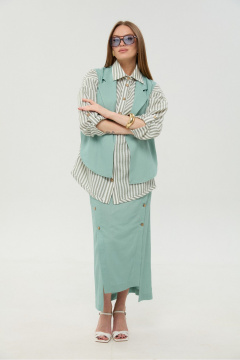 Рубашка NikVa 953-5 мятные_полосы - фото 4