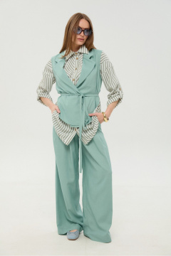 Брюки, жилет, рубашка NikVa 956-5 мята_мятные полосы - фото 1