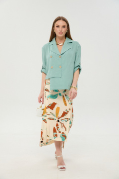 Жакет, юбка NikVa 972-8 мята_бохо_мультиколор - фото 4