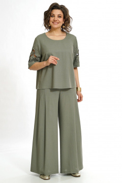 Блуза, брюки Alani Collection 2551 олива - фото 1