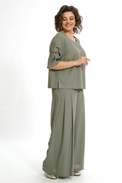 Блуза, брюки Alani Collection 2551 олива - фото 3