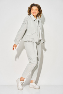 Брюки, жакет Liliana 1522-1507 серо-зеленый - фото 5