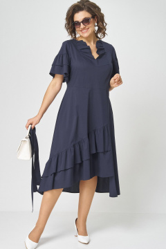 Платье, пояс EVA GRANT 7181Р темно-синий - фото 2