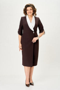 Платье ANASTASIA MAK 1308 корич. - фото 1