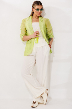 Брюки, жакет, топ Мода Юрс 26-2973 салатовый_молочный - фото 1