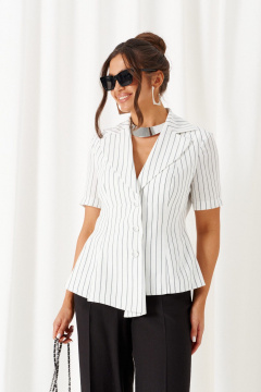 Брюки, жакет Beautiful&Free 6445 бело-черный - фото 4