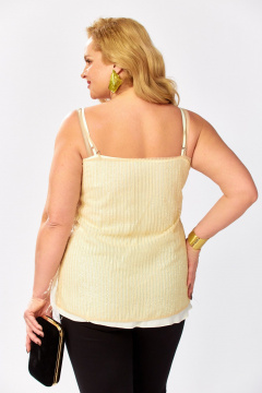 Топ Avenue 0349-2 светло-песочный_пайетки_ перья - фото 5