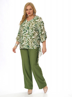 Блуза, брюки Пинск-Стиль 4145 оливковый - фото 1