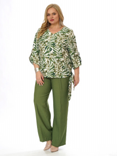 Блуза, брюки Пинск-Стиль 4145 оливковый - фото 3