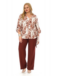Блуза, брюки Пинск-Стиль 4145 коричневый - фото 3