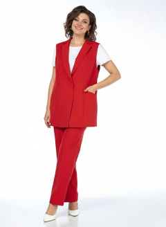 Брюки, жилет Пинск-Стиль 3124 красный - фото 1