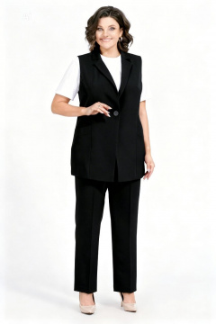 Брюки, жилет Пинск-Стиль 3124 черный - фото 1