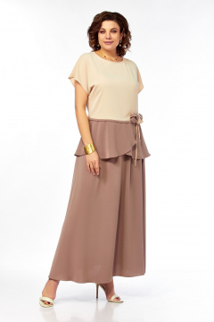 Блуза, юбка Ольга Стиль С-1015 бежевый - фото 4