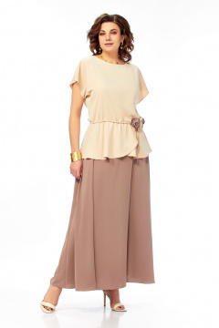 Блуза, юбка Ольга Стиль С-1015 бежевый - фото 5