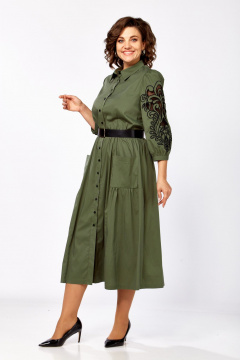 Платье Rishelie 996.1 хаки - фото 2
