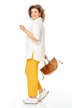 Блуза, брюки Karina deLux 1446 молочный+желтый - фото 5