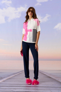 Джемпер Barbara Geratti С4693BG молочный/фуксия - фото 3