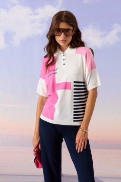 Джемпер Barbara Geratti С4693BG молочный/фуксия - фото 1