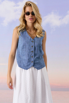 Жилет Barbara Geratti С4739BG джинс - фото 4