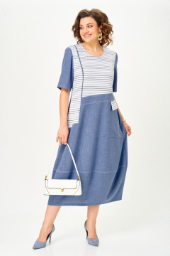 Платье Aira Style 24433 синий - фото 2