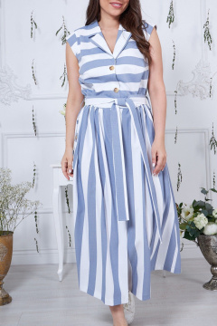 Платье Anastasia м-1225 бело-голубой - фото 5