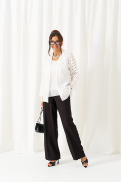 Брюки, жакет, топ Beautiful&Free 6469 бело-черный - фото 3