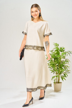 Блуза, юбка AVA fashion М-196 молочный - фото 3