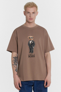 Футболка Mark Formelle 111875/24-4430П-0 мокко_печать_3_сл_на_пол - фото 3