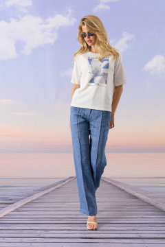 Брюки Barbara Geratti С8382BG меланж_синий - фото 3