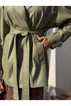 Тренч Legend Style G-015 оливковый - фото 4