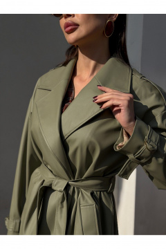 Тренч Legend Style G-015 оливковый - фото 3