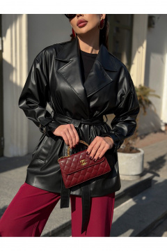 Тренч Legend Style G-015 черный_ - фото 5