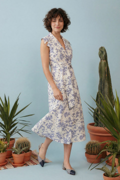 Платье Lokka 1909 белый/синий_принт - фото 2