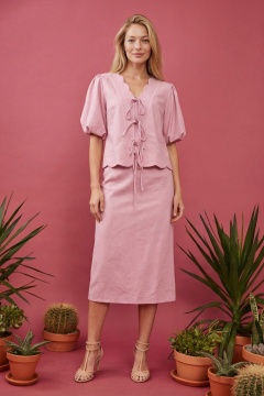 Жакет, юбка Lokka 1912 розовый - фото 1