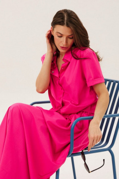 Летний костюм блуза и юбка из текстиля DILIA 0752 фуксия - фото 3
