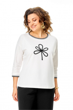 Джемпер Rumoda 2261_дл_молочный-черный - фото 5