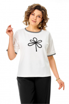 Джемпер Rumoda 2261_кр_молочный-черный - фото 5