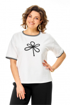 Джемпер Rumoda 2261_кр_молочный-черный - фото 1