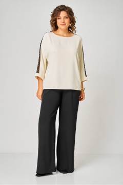 Блуза, брюки Rumoda 2275_дл_молочный-черный - фото 4