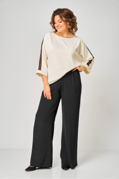 Блуза, брюки Rumoda 2275_дл_молочный-черный - фото 2
