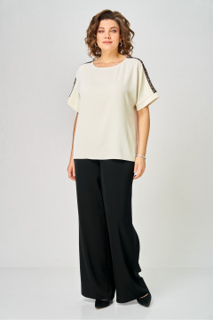 Блуза, брюки Rumoda 2275_кр_молочный-черный - фото 1