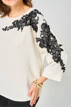 Блуза, брюки Rumoda 2278_дл_молочный-черный - фото 3