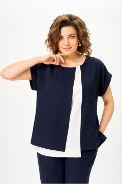 Блуза, брюки Орхидея 1676 синий - фото 2