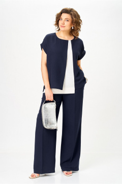 Блуза, брюки Орхидея 1676 синий - фото 1