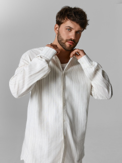 Рубашка Mark Formelle 121980-1/25-5764П-9 св.серая_полоска_на_молочном - фото 2